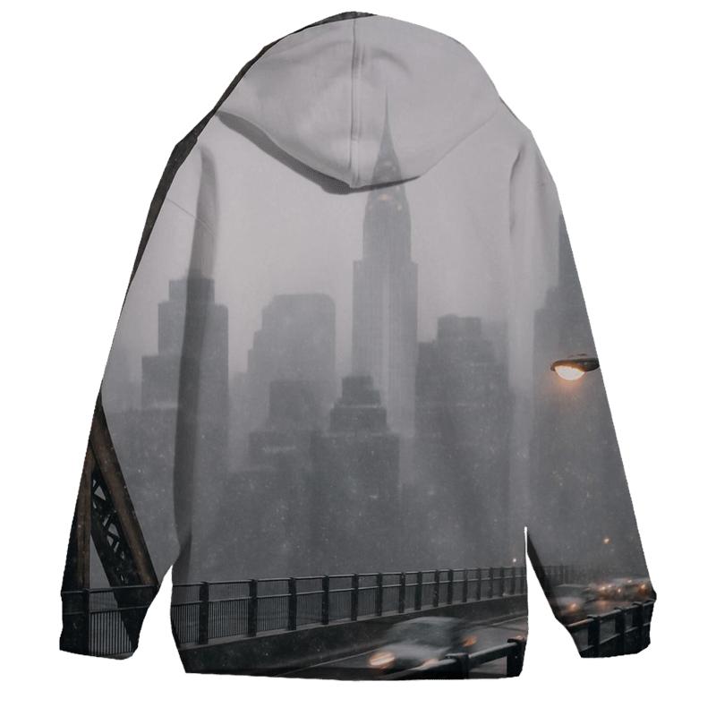 Snow Squall Over Midtown From Queensboro Bridge Walkway custom hoodies