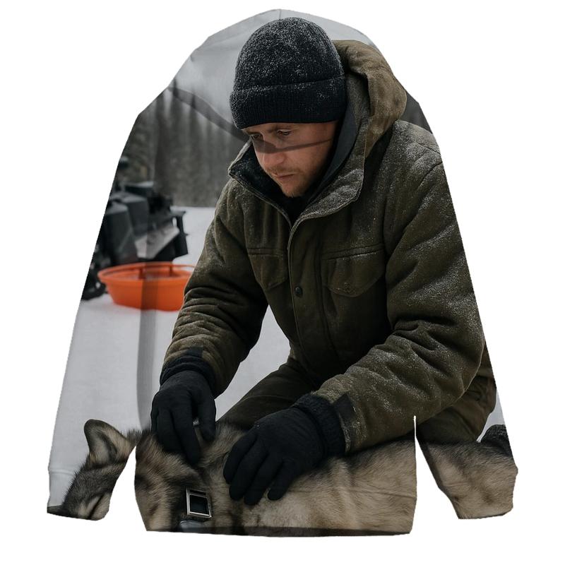 Radio Collar Health Check In Boreal Snowmobile Camp lightweight hoodies