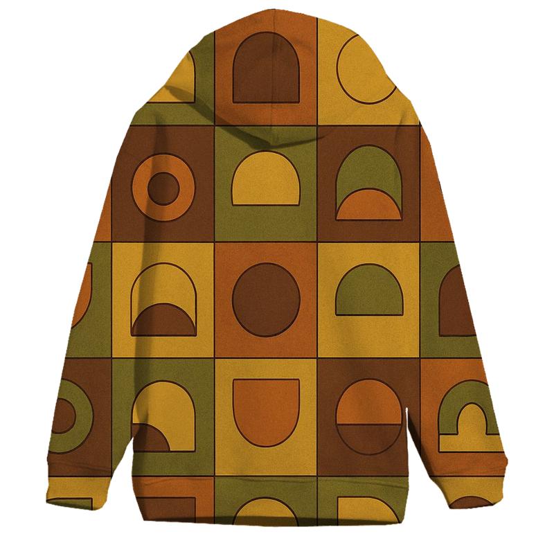 Groovy Patchwork Vinyl Tiles zip-up hoodies