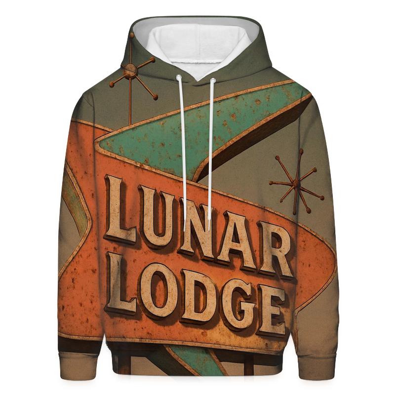 Weathered Space Age Motel Sign designer hoodies