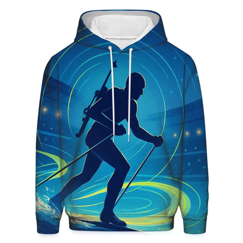 Aurora Biathlon Sprint Poster zip-up hoodies