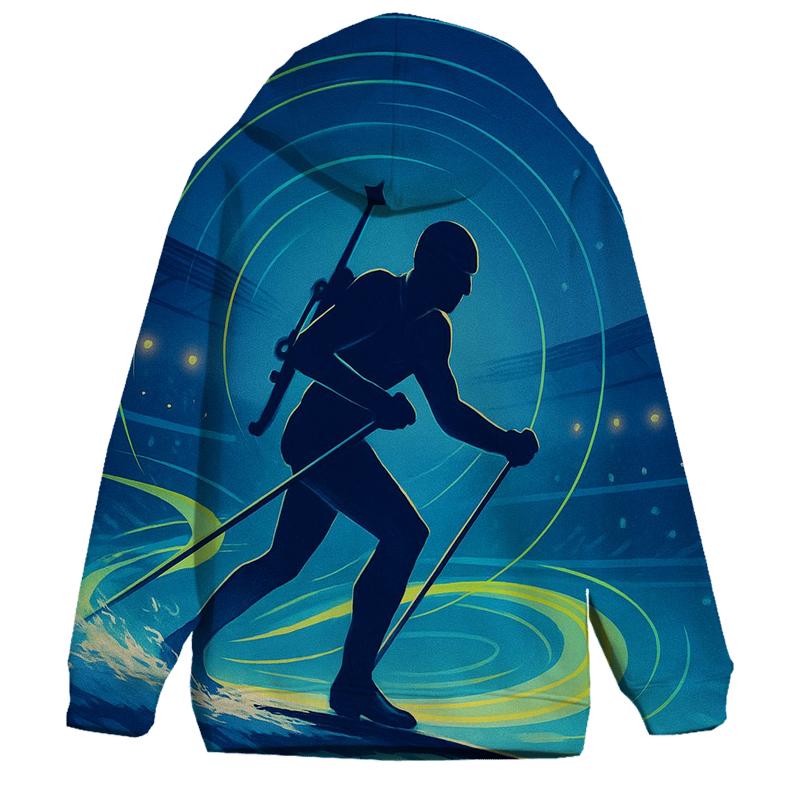 Aurora Biathlon Sprint Poster zip-up hoodies