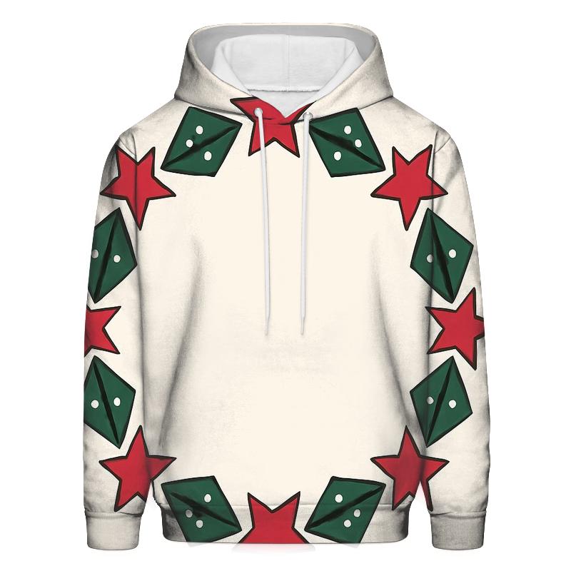Starlit Holly Orbit Wreath embroidered hoodies