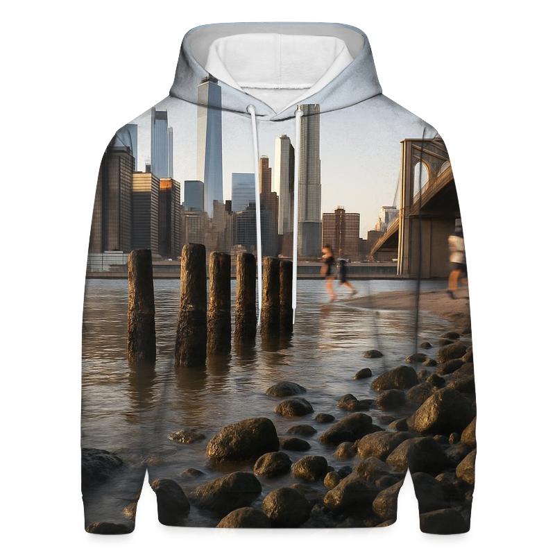 Low Tide Skyline Study From Brooklyn Bridge Park Rocks hoodie trends