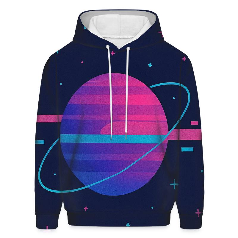 VHS Planetary Scanlines pullover hoodies