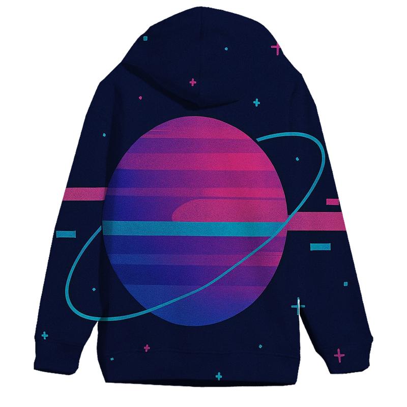 VHS Planetary Scanlines pullover hoodies