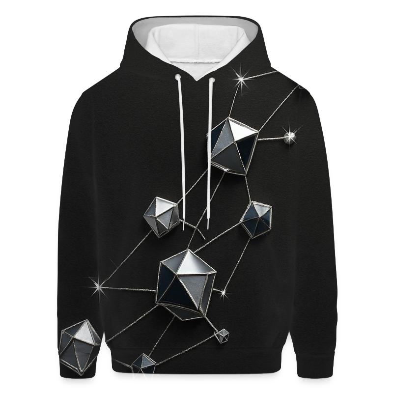 Charcoal Star Map Facets heavyweight hoodies