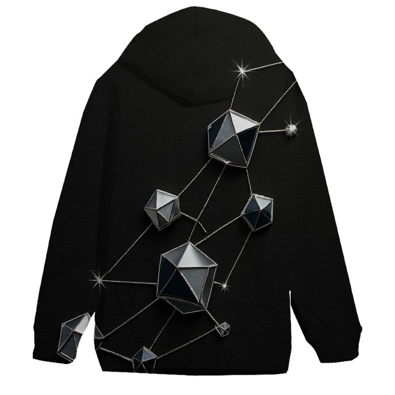 Charcoal Star Map Facets heavyweight hoodies