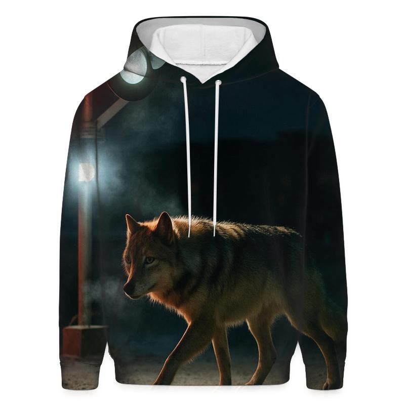 Night Crossing Under Arctic Rail Signals hoodie designs