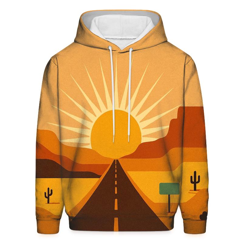 Desert Road Trip Sunburst Horizon hoodies fashion