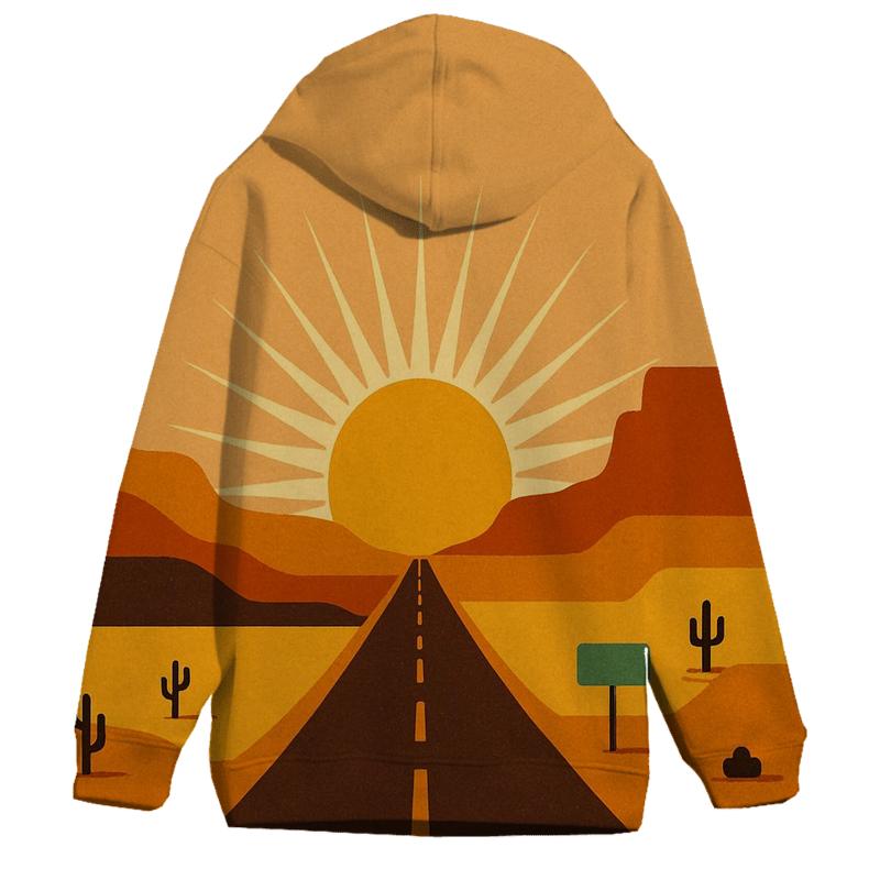 Desert Road Trip Sunburst Horizon hoodies fashion