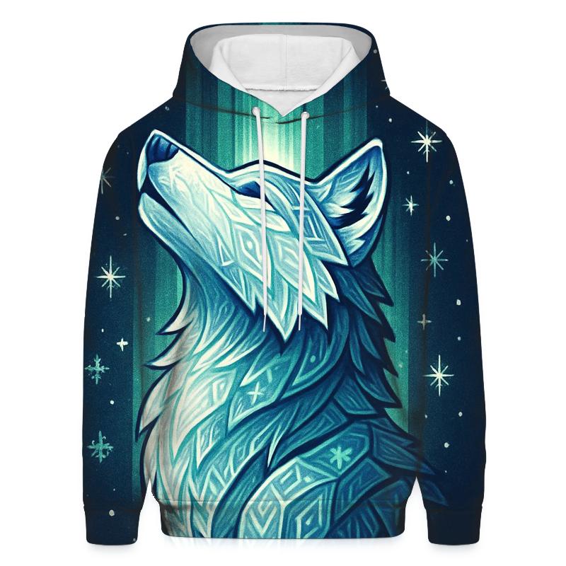 Aurora Runestone Wolf graphic hoodies