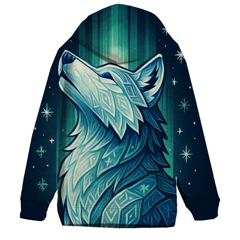 Aurora Runestone Wolf graphic hoodies