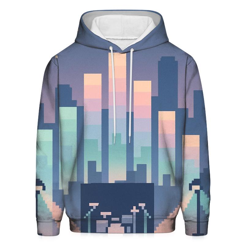 Pixel Stage Skyline custom hoodies