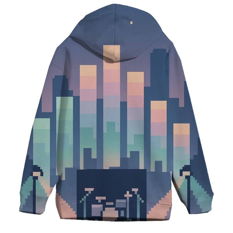 Pixel Stage Skyline custom hoodies