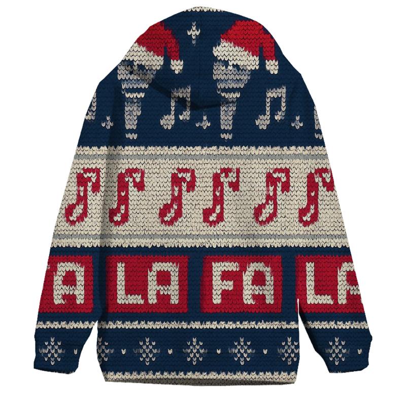 Christmas Carol Karaoke Stripe Design printed hoodies