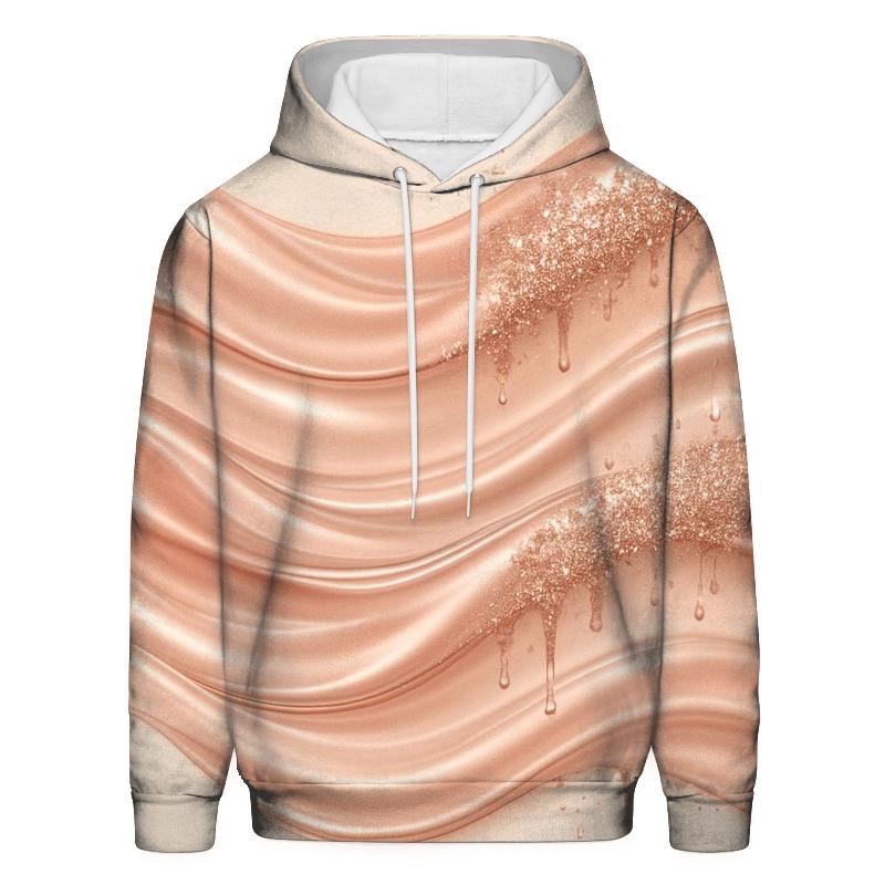 Rose Gold Shimmer Tides lightweight hoodies
