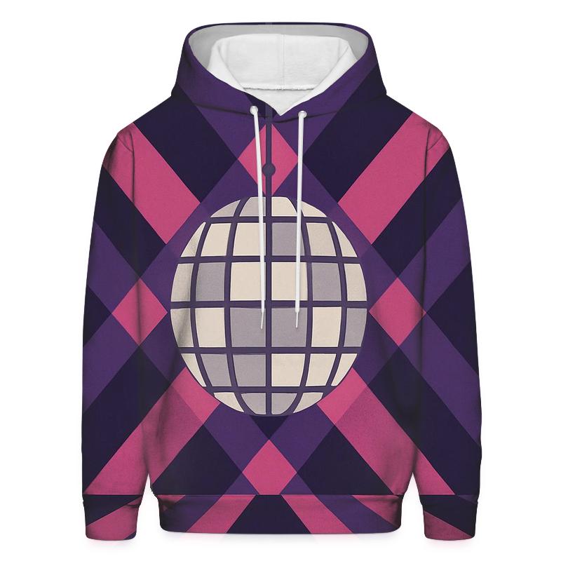 Disco Night Geometric Spotlight Grid premium hoodies