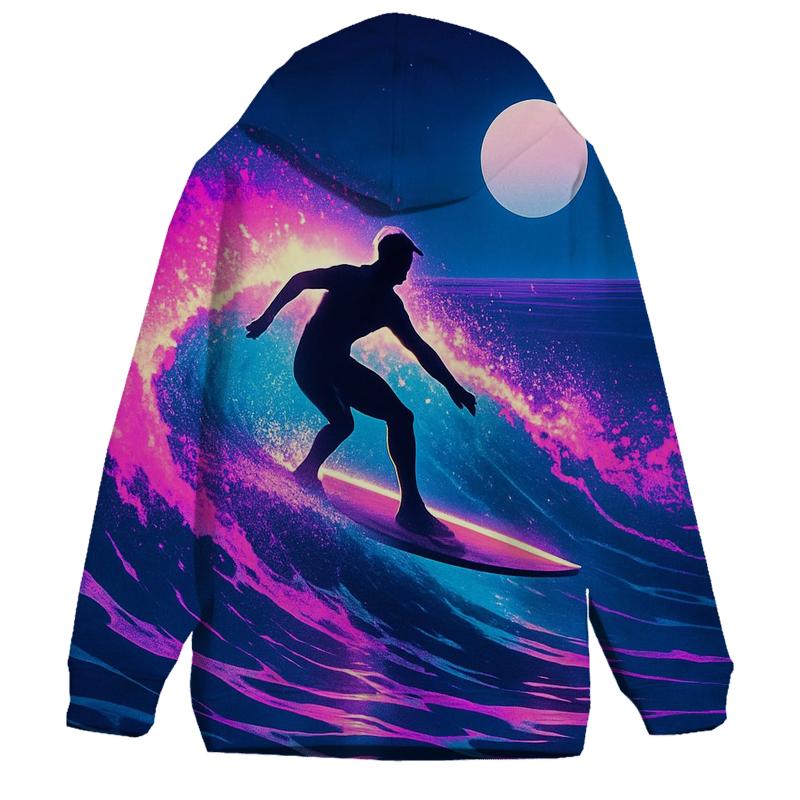 Neon Tides Longboard Surf Session zip-up hoodies