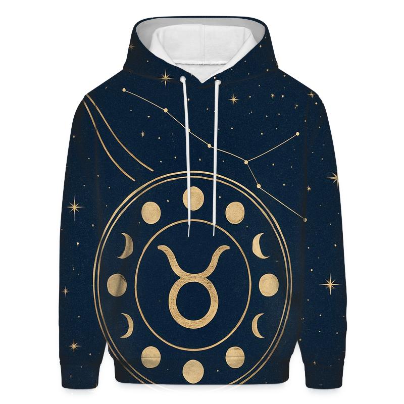 Taurus Hyades Bull Moon Phase Emblem lightweight hoodies