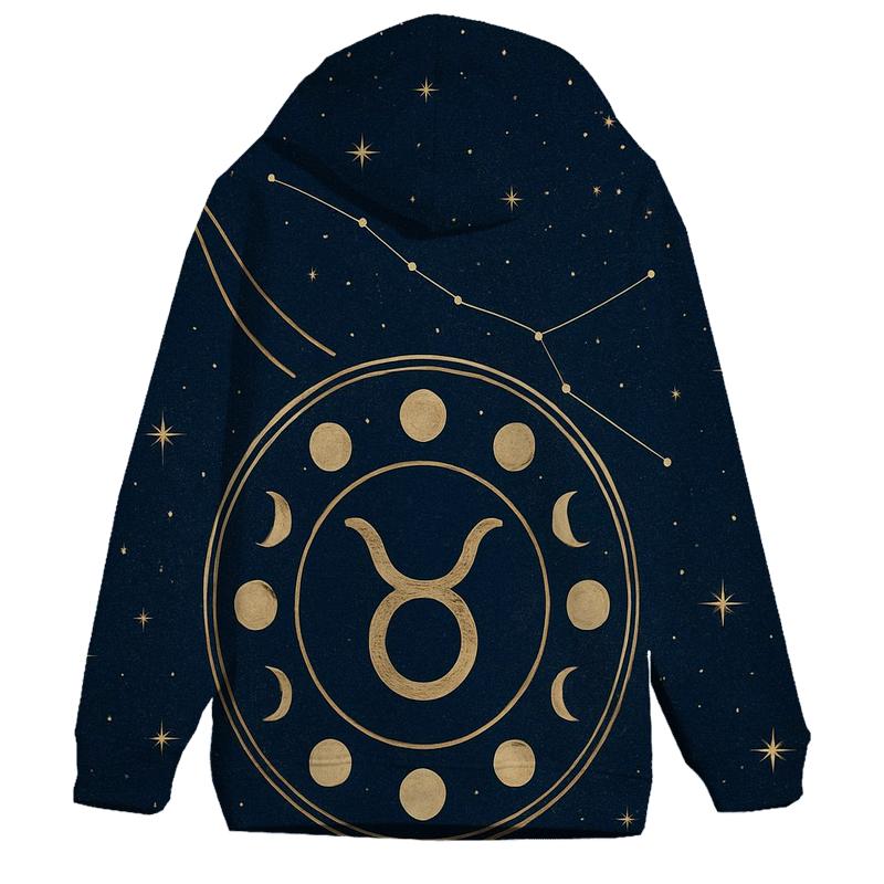 Taurus Hyades Bull Moon Phase Emblem lightweight hoodies