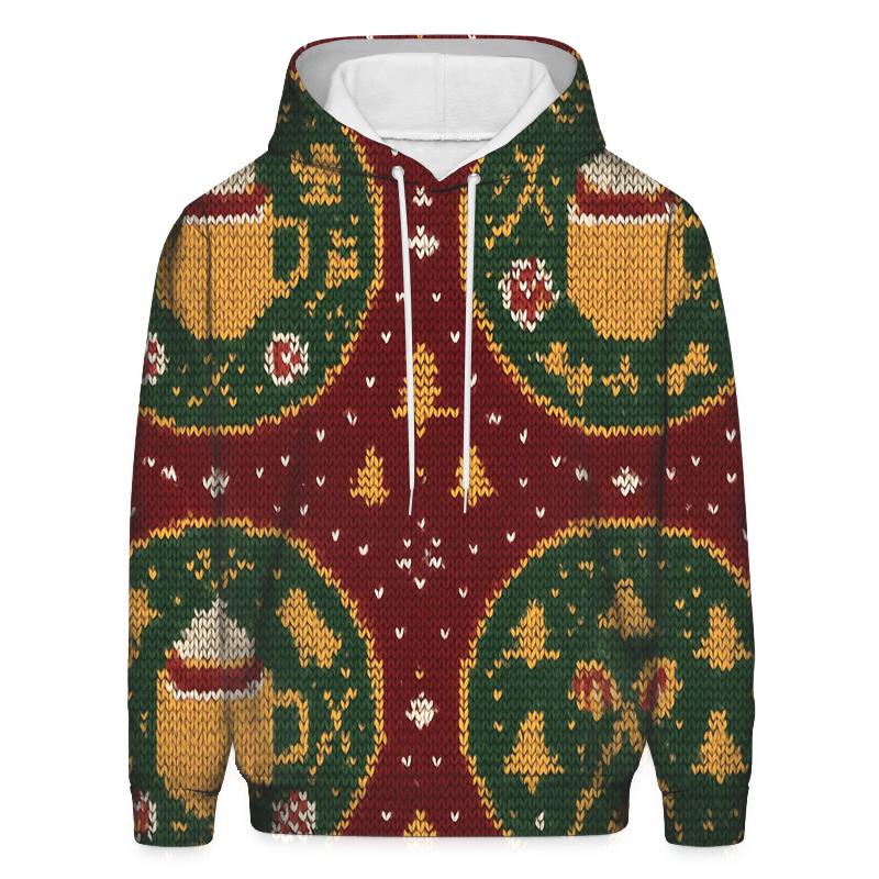 Ski Lodge Cocoa Cup Medallion Design embroidered hoodies