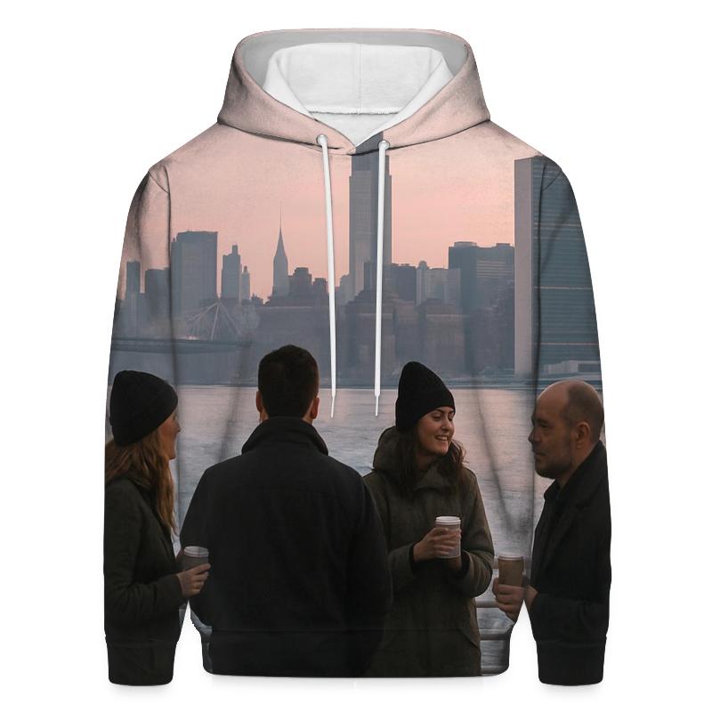 Dawn Commute On The East River Ferry With Midtown Behind heavyweight hoodies