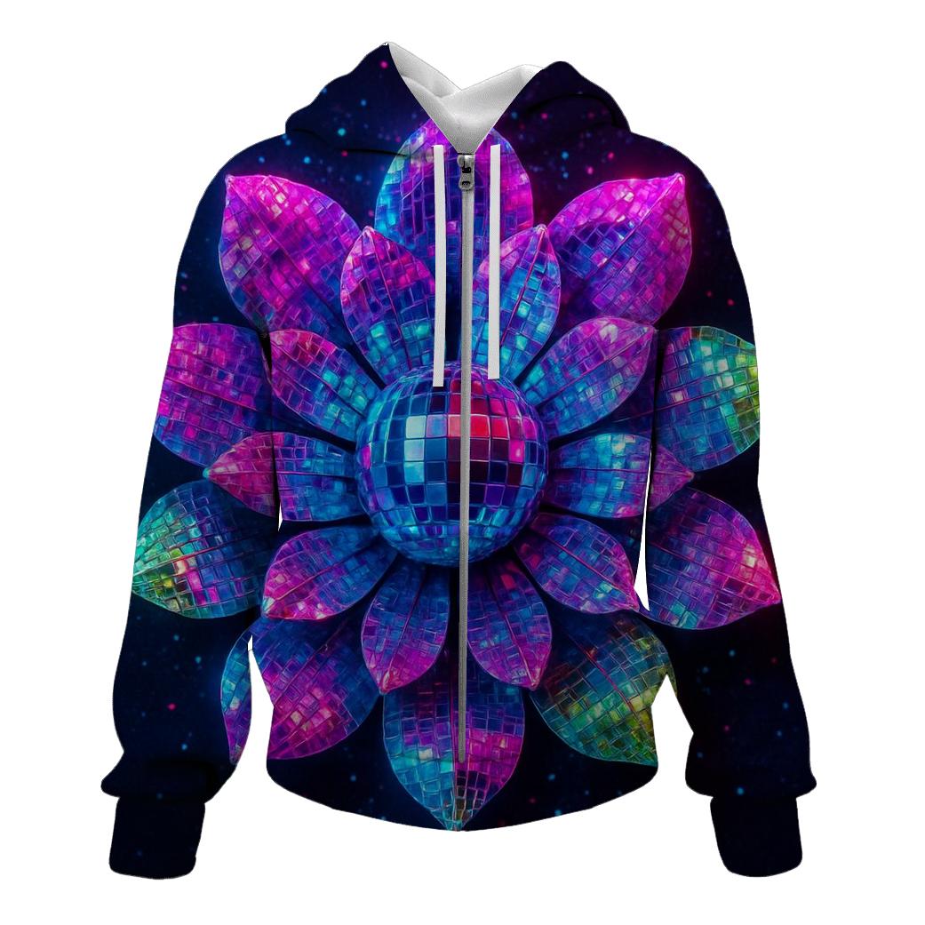 Disco Petal Radiance printed hoodies
