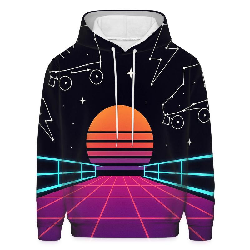 Neon Roller Rink Constellation pullover hoodies