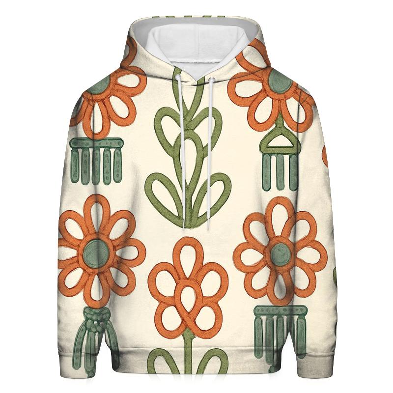 Macrame Floral Medallion Repeat lightweight hoodies