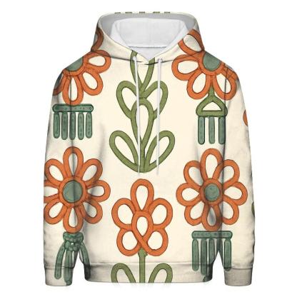 Macrame Floral Medallion Repeat lightweight hoodies
