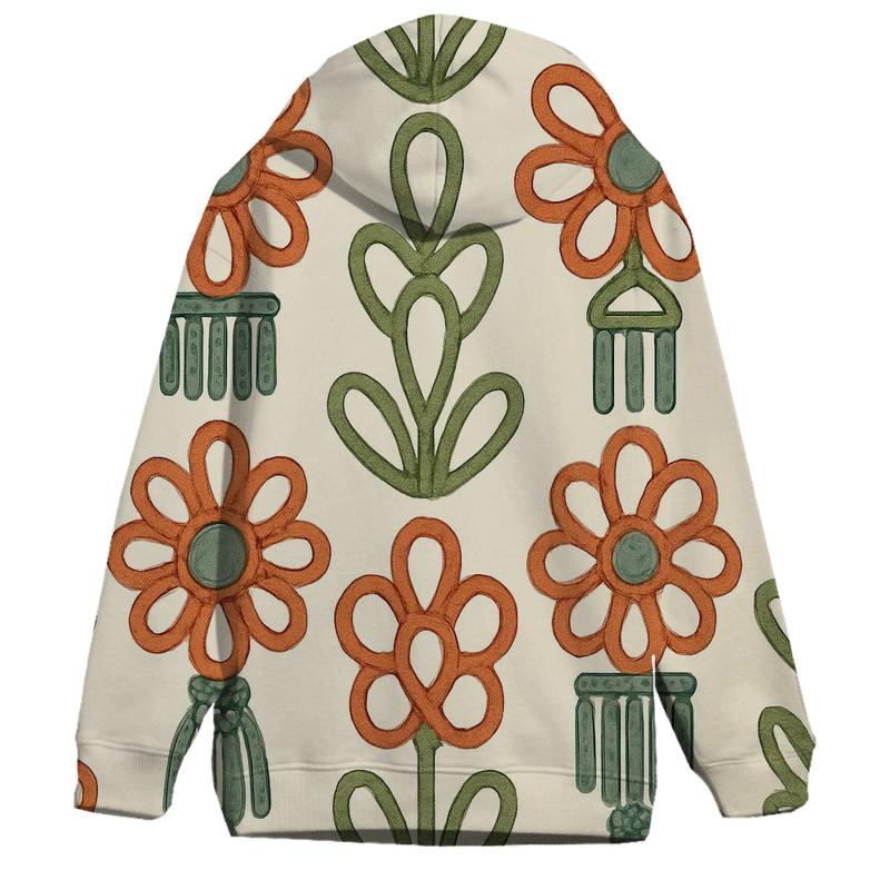 Macrame Floral Medallion Repeat lightweight hoodies