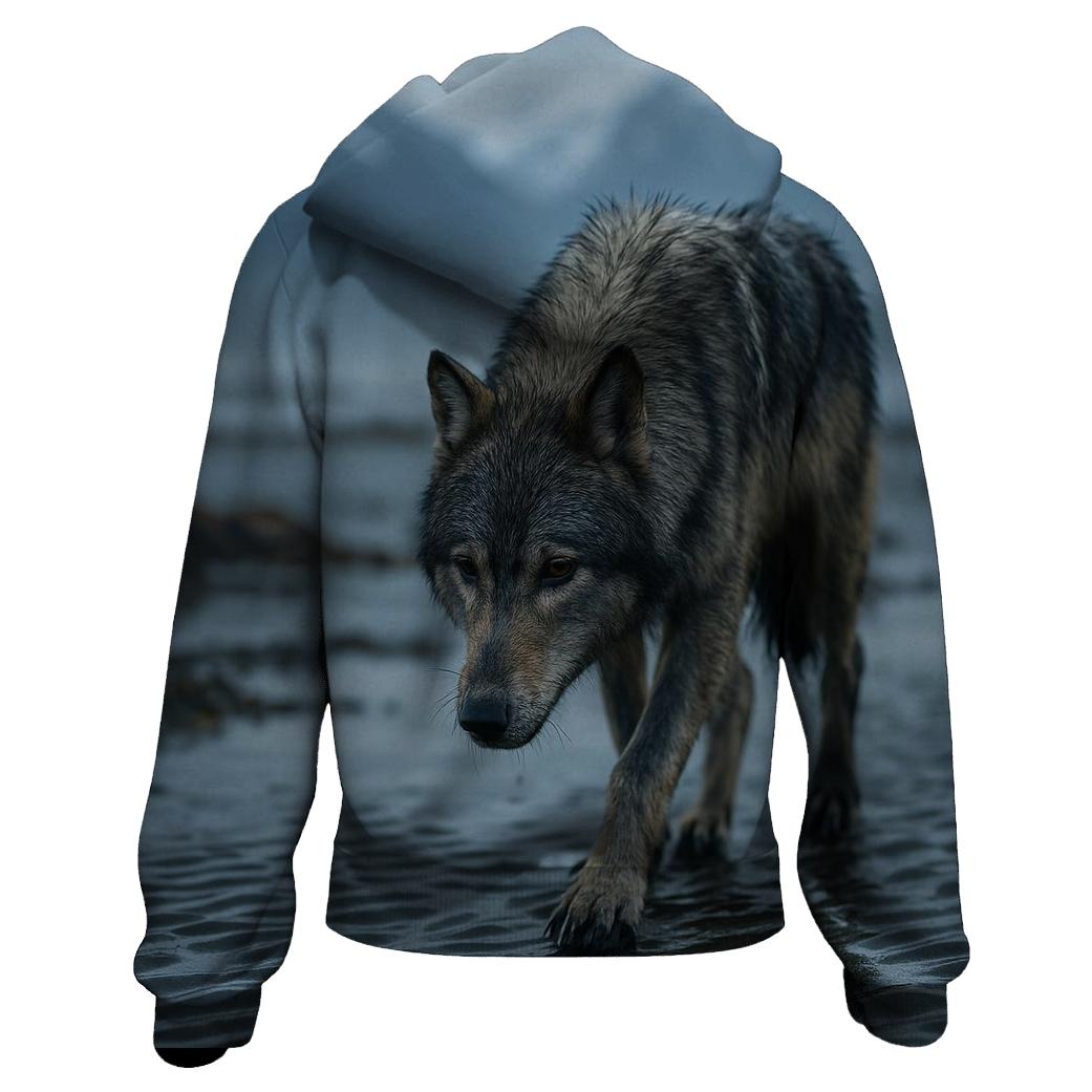 Coastal Wolf Tracking Line In The Alaskan Tidelands hoodie trends