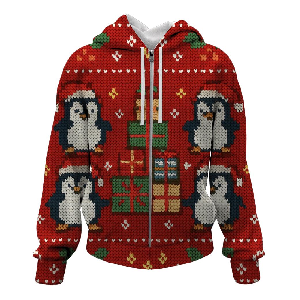 Penguin Present Pyramid Panel Design hoodie designs