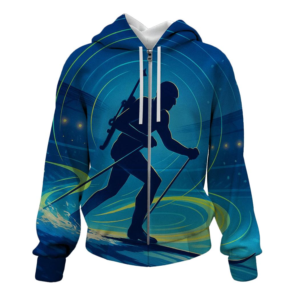 Aurora Biathlon Sprint Poster embroidered hoodies