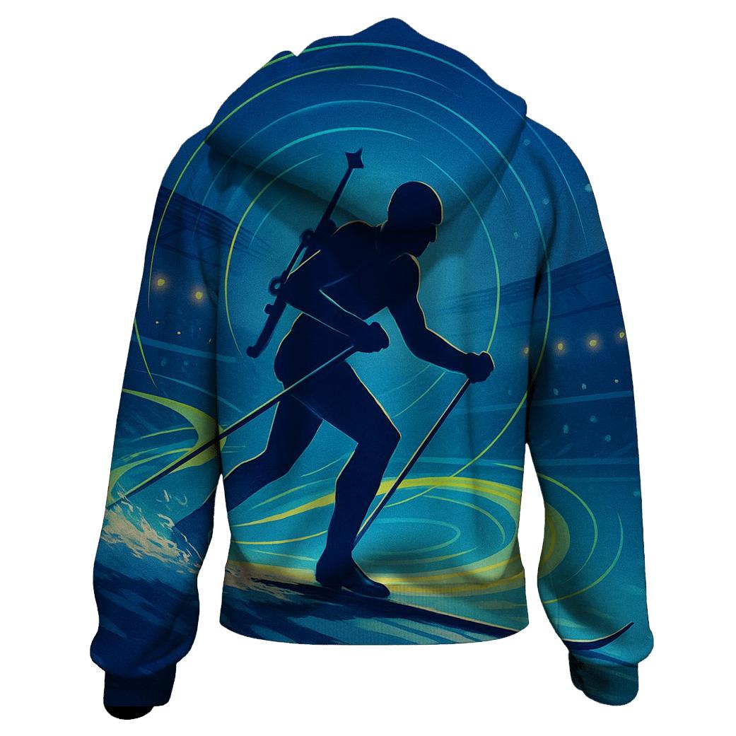 Aurora Biathlon Sprint Poster embroidered hoodies