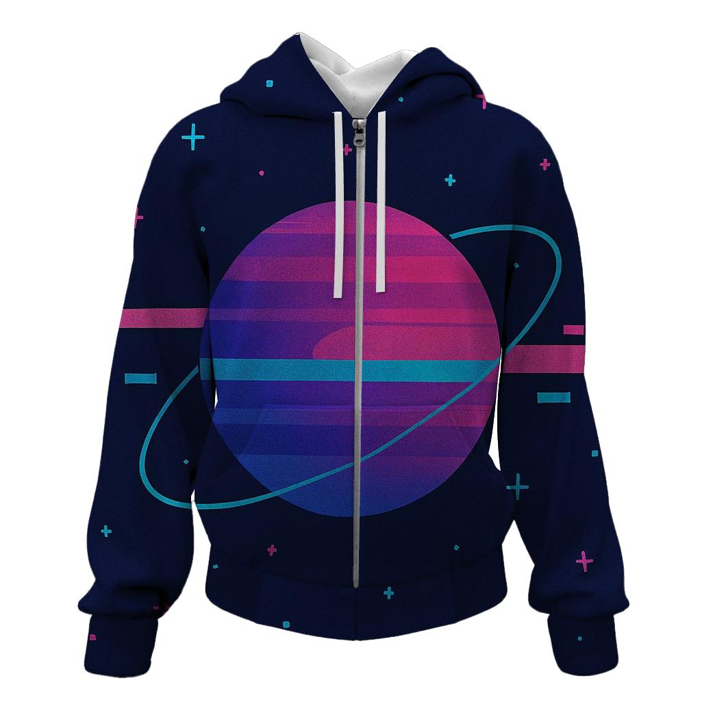 VHS Planetary Scanlines designer hoodies