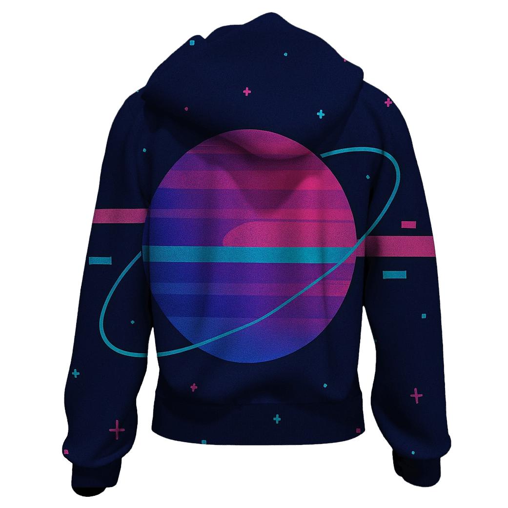 VHS Planetary Scanlines designer hoodies