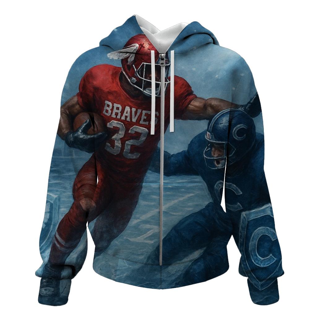 Icebound Gridiron Clash In The Windy Harbor graphic hoodies