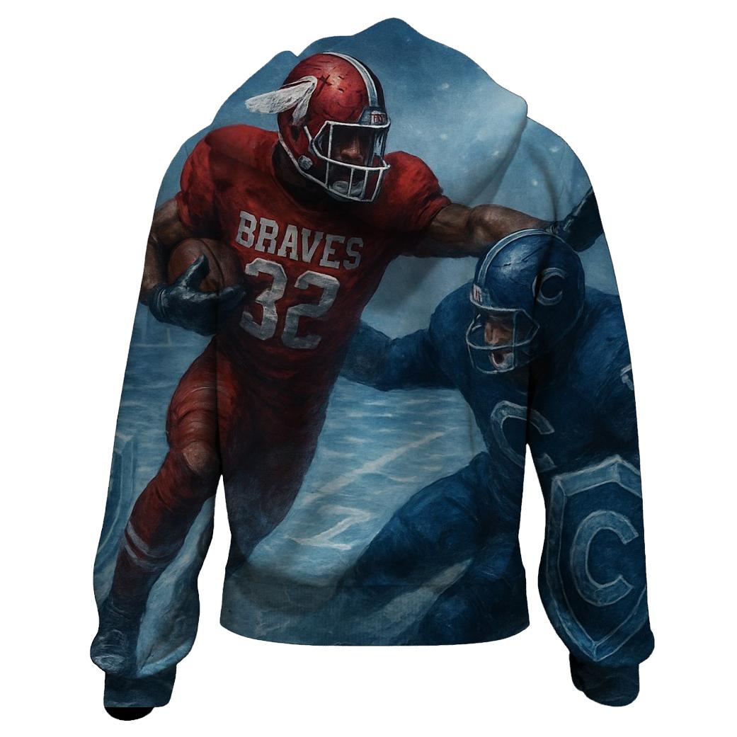 Icebound Gridiron Clash In The Windy Harbor graphic hoodies