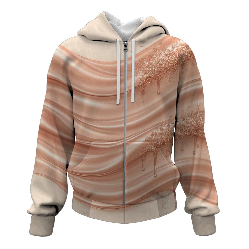 Rose Gold Shimmer Tides hoodies fashion