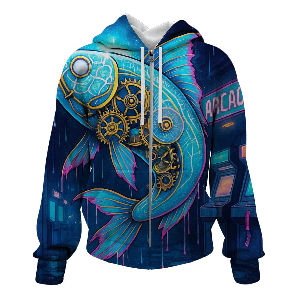 Clockwork Koi In A Rainstorm Arcade hoodie styles