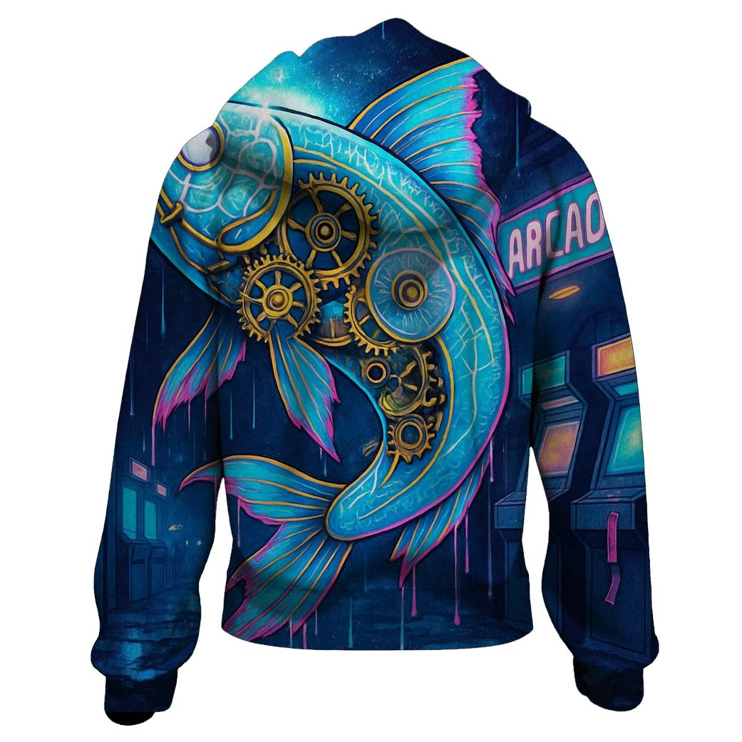 Clockwork Koi In A Rainstorm Arcade hoodie styles