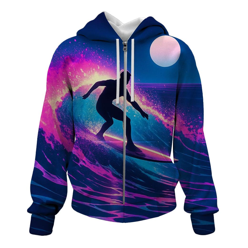 Neon Tides Longboard Surf Session hoodies fashion