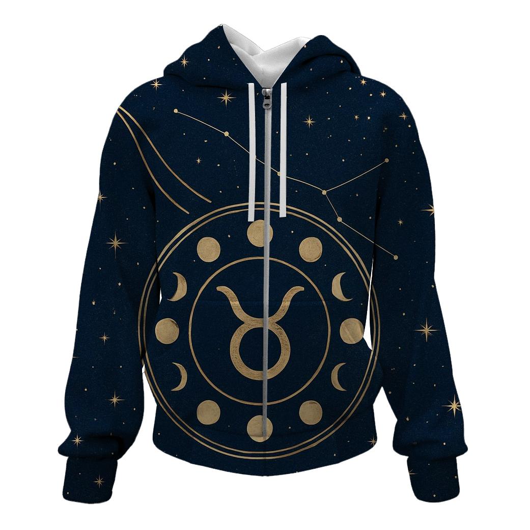 Taurus Hyades Bull Moon Phase Emblem pullover hoodies