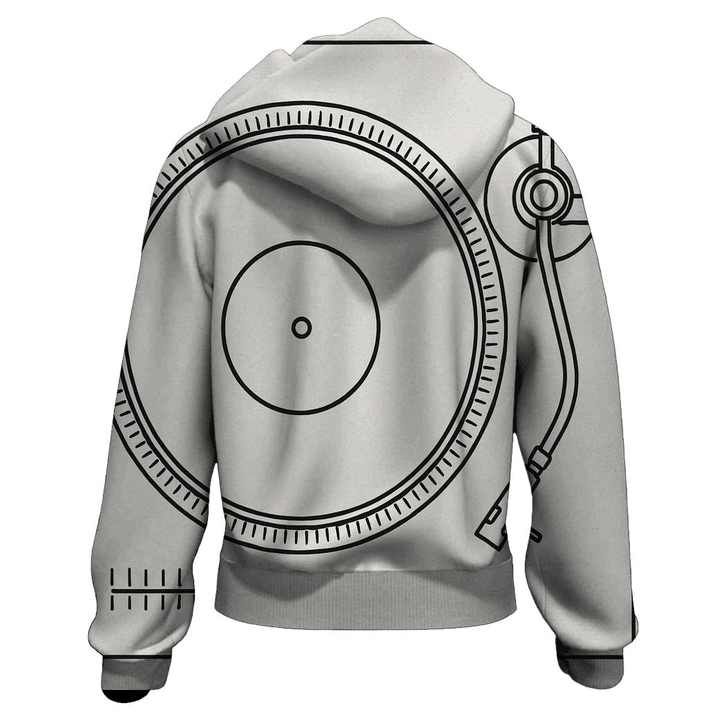 Mono Turntable Blueprint printed hoodies