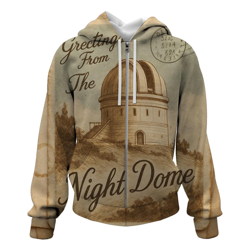 Sepia Observatory Postcard Collage pullover hoodies