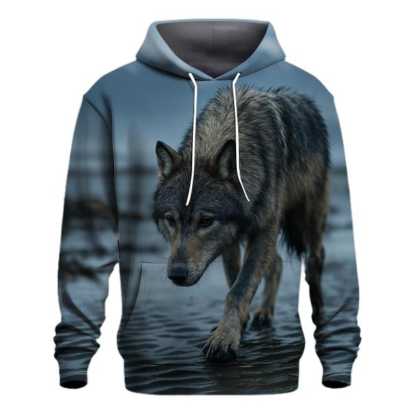 Coastal Wolf Tracking Line In The Alaskan Tidelands hoodie styles