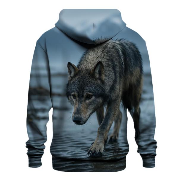 Coastal Wolf Tracking Line In The Alaskan Tidelands hoodie styles
