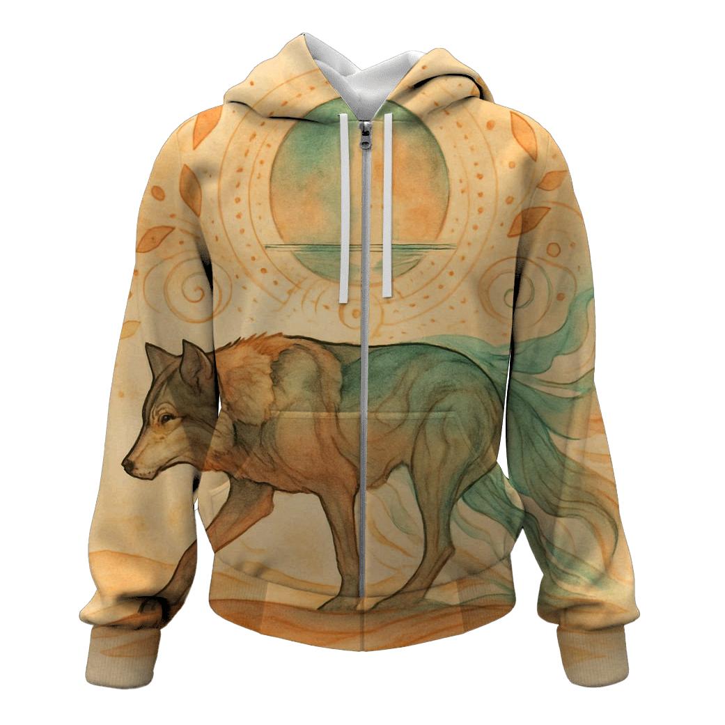 Desert Mirage Spirit Wolf hoodie designs